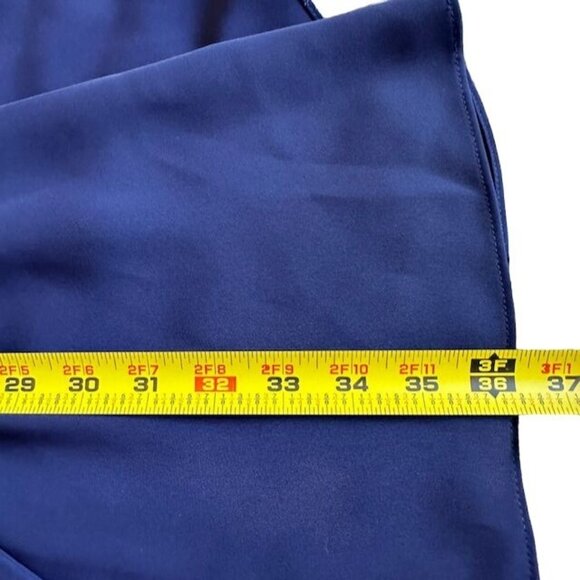 Natori Navy Blue Crepe Cape Dress V-Neck Belted Size M NWT - Picture 10 of 10